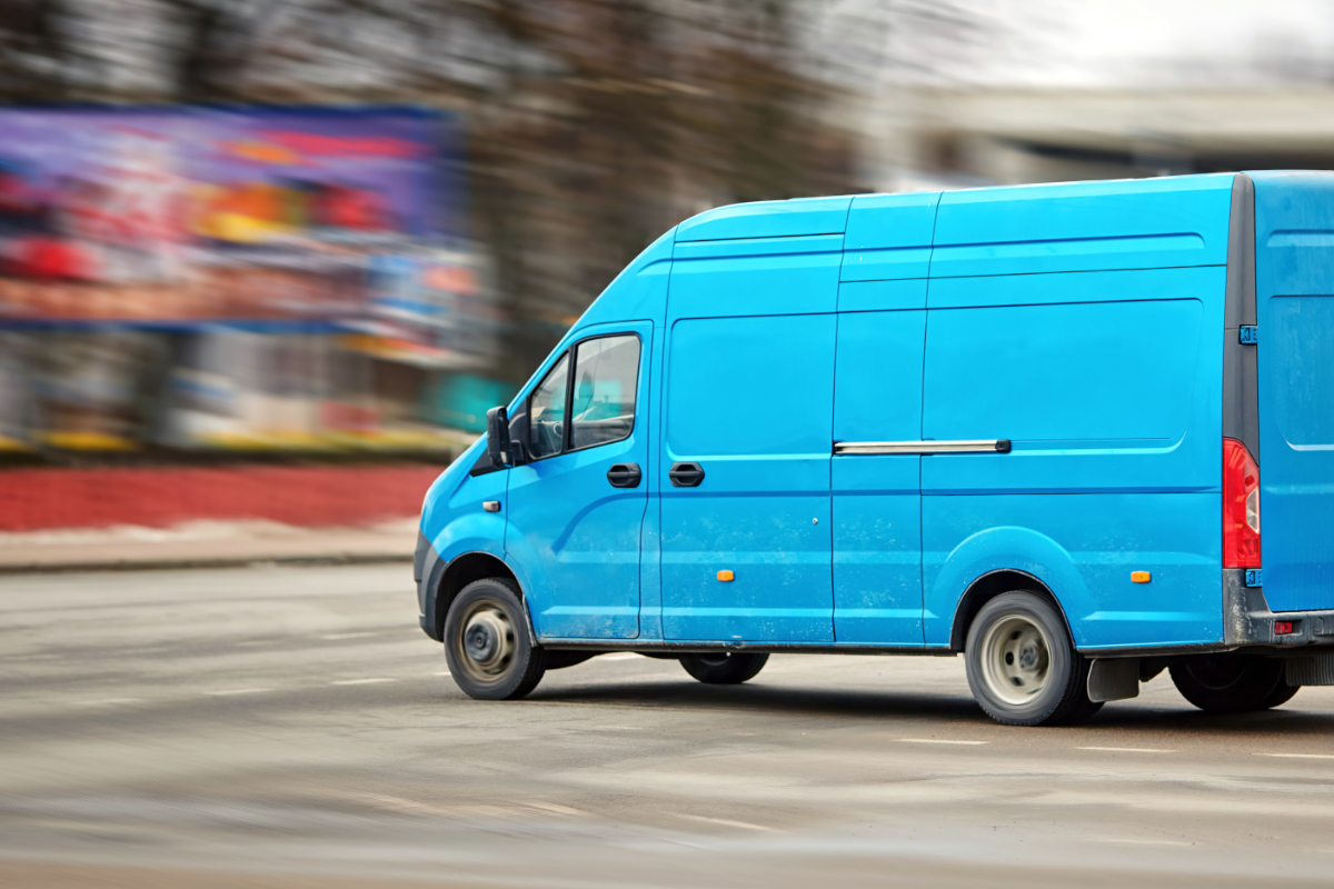 Blue Delivery Van 1200X800