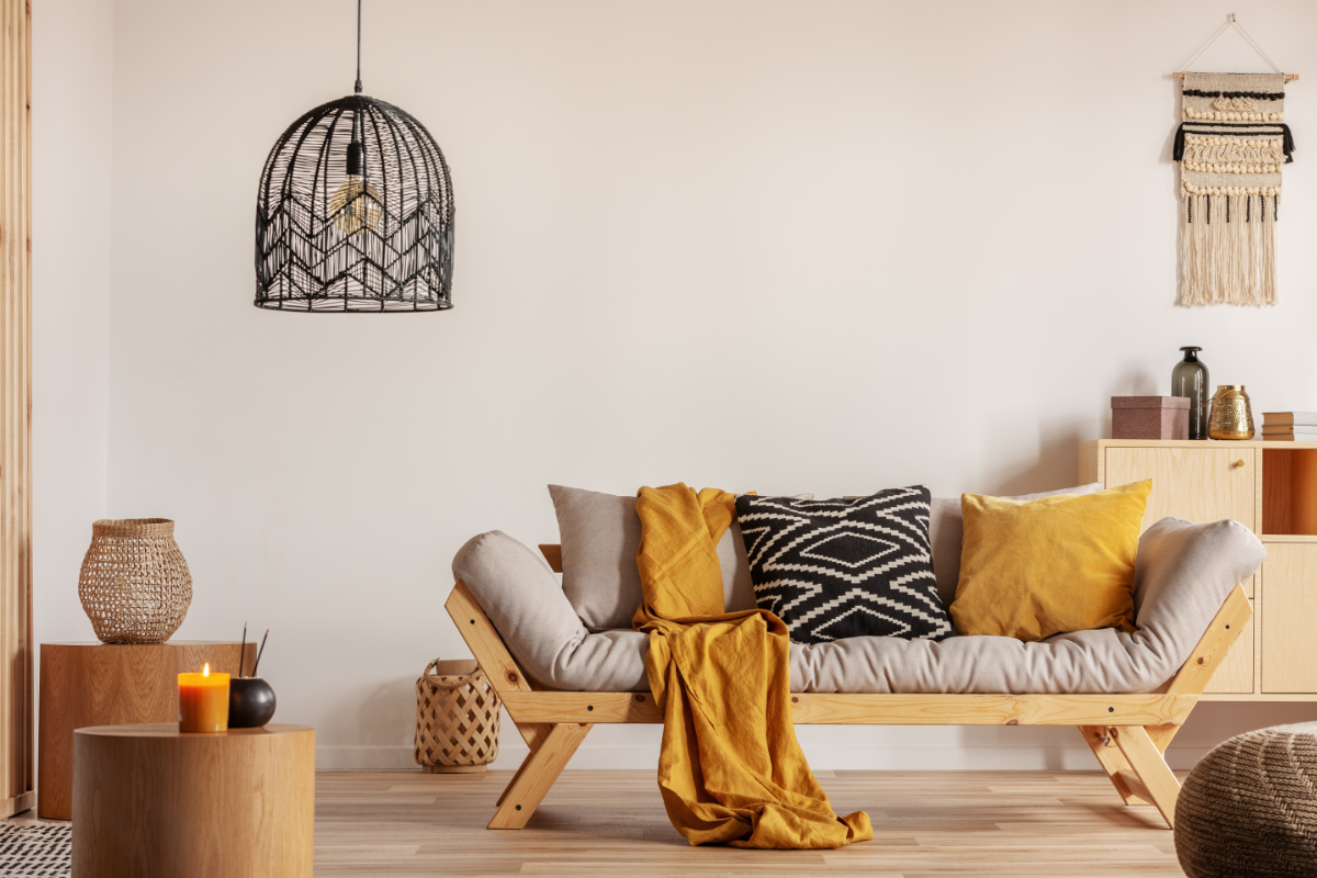Airbnb Bedroom With Striped Rug 1200X800